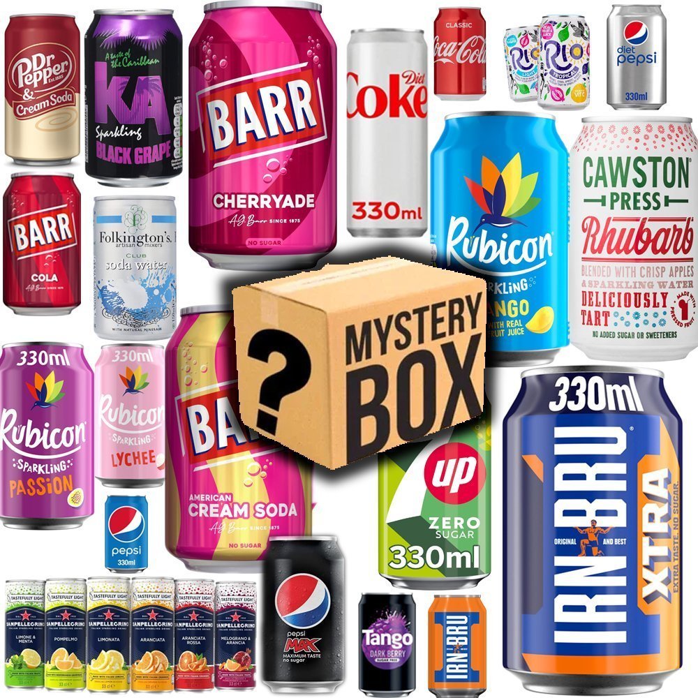 Large Mystery Box For Fizzy Drinks Mix 330ml Cans 24 Pack