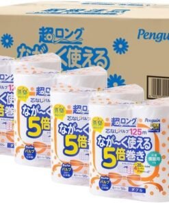 【ケース販売】丸富製紙 ペンギン超ロングパルプトイレットロール 125m 4ロール ダブル×4
