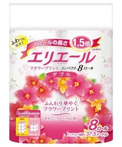 日本製 高級二層フローラルトイレットペーパー 3パック 24ロール/箱 エンボス加工 ソフト 強力吸水性 流せる 花の香り 37.5メートルロングロール 大容量収納