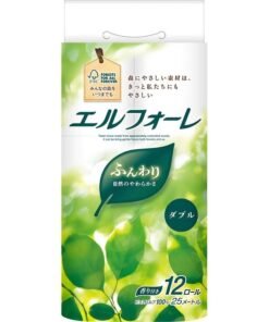 お得な単巻・二巻セット トイレットペーパー – 空中のわたのような柔らかさ!革新的なエンボス加工とデボス加工技術で柔らかさを限界まで追求。使うたびに、豊かな花の香りが漂う森の中を散歩しているような感触。12巻×12巻パック